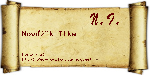 Novák Ilka névjegykártya